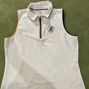 Walter Hagen White Sleeveless Zip Polo Tank w 125th U.S. Open Oakmont